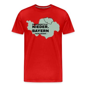 Basse-Bavière | PLUIE - T-shirt bio Premium Homme - rouge - Devant - Damien (186cm)