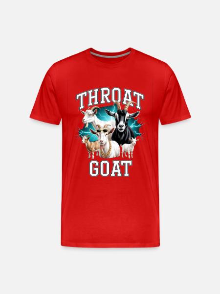 Throat Goat Meme Y2K Bootleg Unwearable - Men's Premium Organic T-Shirt - red