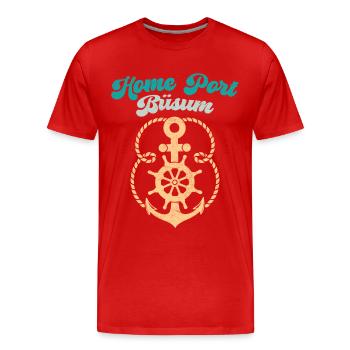 Vacances à la mer du Nord HEIMATHAFEN BÜSUM Fun - T-shirt bio Premium Homme - rouge - Devant - Damien (186cm)