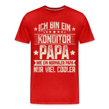 Konditor Papa - Männer Premium Bio T-Shirt - Rot - Vorne - Damien (186cm)