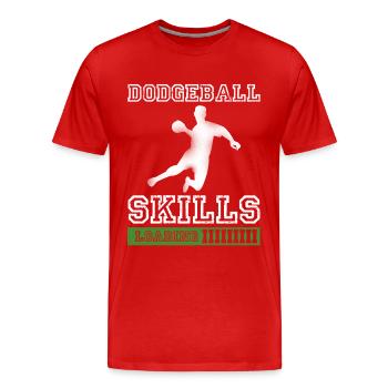 Dodgeball Skills Loading - Men's Premium Organic T-Shirt - red - Front - Damien (186cm)