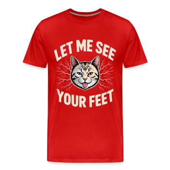 J’aime les pieds, laisse-moi voir tes pieds - T-shirt bio Premium Homme - rouge - Devant - Damien (186cm)