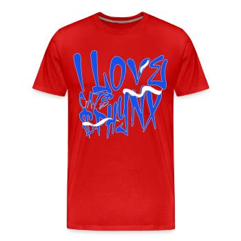 I Love Sphynx Cats Graffiti - Männer Premium Bio T-Shirt - Rot - Vorne - Damien (186cm)