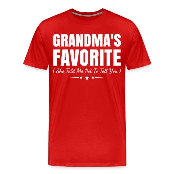 Omas Liebling Enkelkind Familie Lustiger Spruch - Männer Premium Bio T-Shirt - Rot - Vorne - Damien (186cm)