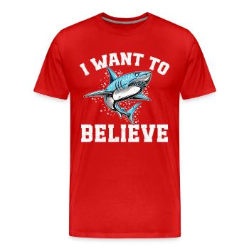  Megalodon Tooth Shark Lover Meg Research Team - Men's Premium Organic T-Shirt - red - Front - Damien (186cm)