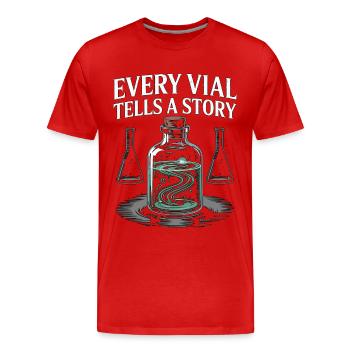 Lab Technician Every Vial Tells A Story Scientist - Men's Premium Organic T-Shirt - red - Front - Damien (186cm)