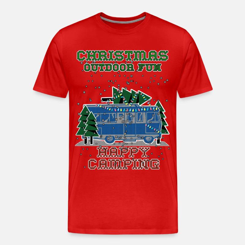 christmas Camping - Männer Premium Bio T-Shirt - Rot