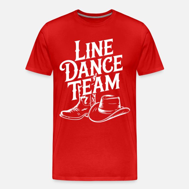 Line Dance Team Boots Hat - Männer Premium Bio T-Shirt - Rot