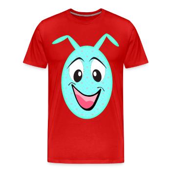 Kawaii Herzchen-Eierfreund - Männer Premium Bio T-Shirt - Rot - Vorne - Damien (186cm)
