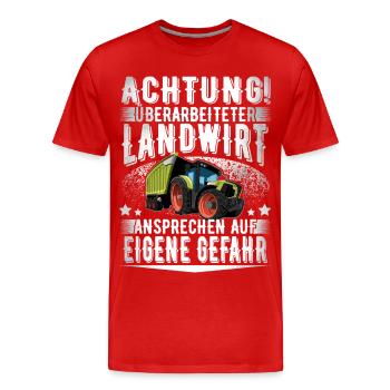 Landwirt - Männer Premium Bio T-Shirt - Rot - Vorne - Damien (186cm)
