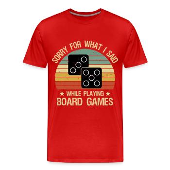 Citation drôle de jeu de société Joueur de Jeu de Société - T-shirt bio Premium Homme - rouge - Devant - Damien (186cm)