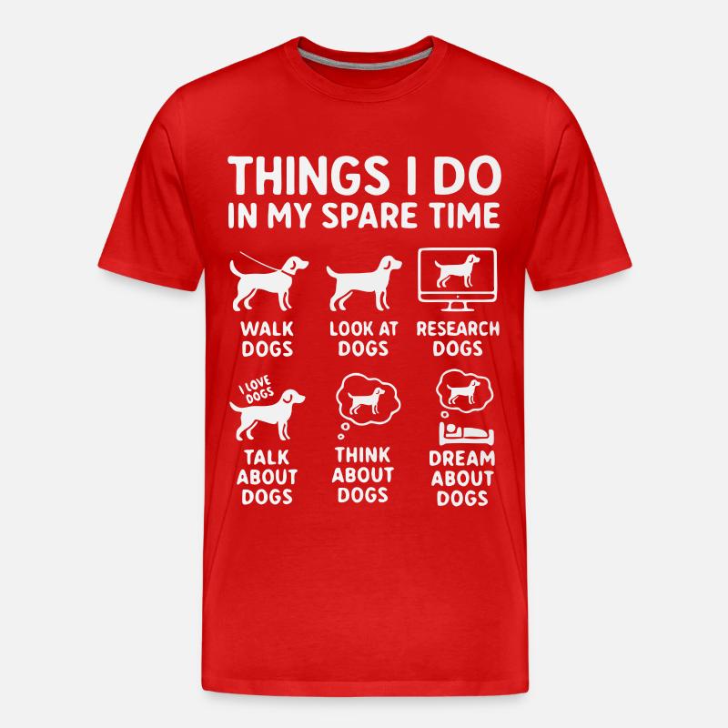 Lustiger Hunde Spruch Freizeit - Männer Premium Bio T-Shirt - Rot