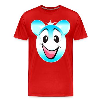 Cheerful Blue White Bear Mascot - Men's Premium Organic T-Shirt - red - Front - Damien (186cm)