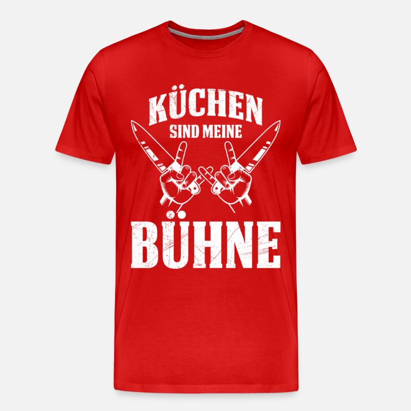 Küchenchef KÜCHEN SIND MEINE BÜHNE Lustiges - Männer Premium Bio T-Shirt - Rot