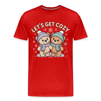 Mettons-nous au chaud - T-shirt bio Premium Homme - rouge - Devant - Damien (186cm)