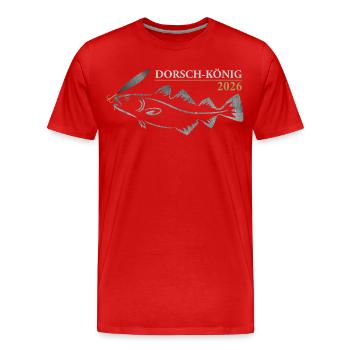 Roi de la Morue 2026 - T-shirt bio Premium Homme - rouge - Devant - Damien (186cm)
