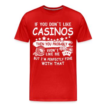 Casino - T-shirt bio Premium Homme - rouge - Devant - Damien (186cm)