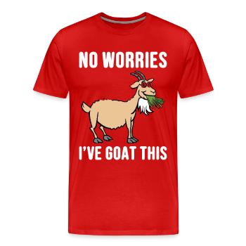 Élevage de chèvres nubien, élevage de chèvres, animal en peluche - T-shirt bio Premium Homme - rouge - Devant - Damien (186cm)