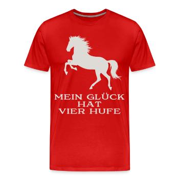 Mon bonheur a quatre sabots - T-shirt bio Premium Homme - rouge - Devant - Damien (186cm)