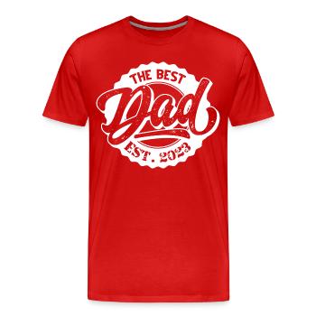 Le meilleur papa EST 2023 - T-shirt bio Premium Homme - rouge - Devant - Damien (186cm)