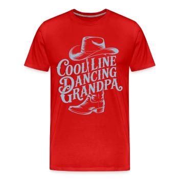 Grand-père danseur en ligne cool - T-shirt bio Premium Homme - rouge - Devant - Damien (186cm)