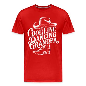 Line-Dancing Grandpa Cowboy - Men's Premium Organic T-Shirt - red - Front - Damien (186cm)