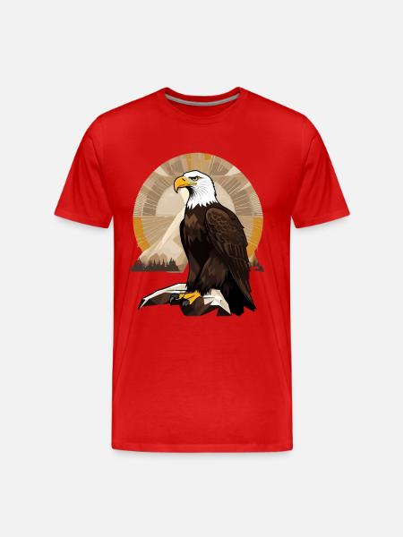 Eagle at sunrise over mountains - Men's Premium Organic T-Shirt - red