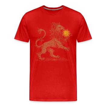 Lion Vert - T-shirt bio Premium Homme - rouge - Devant - Damien (186cm)