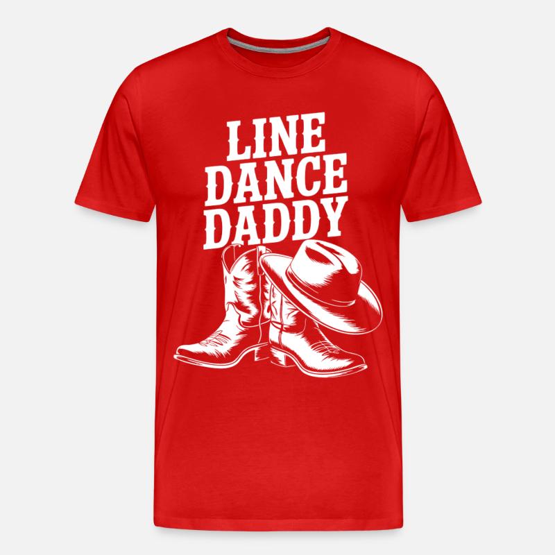 Line Dance Daddy Boots - Männer Premium Bio T-Shirt - Rot