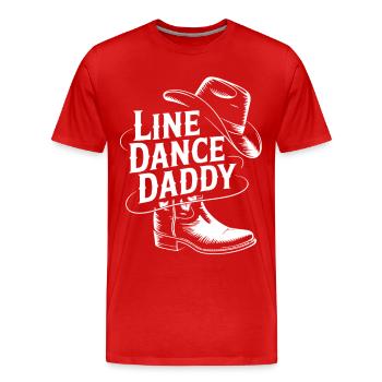 Line Dance Daddy Cowboy Style - Men's Premium Organic T-Shirt - red - Front - Damien (186cm)