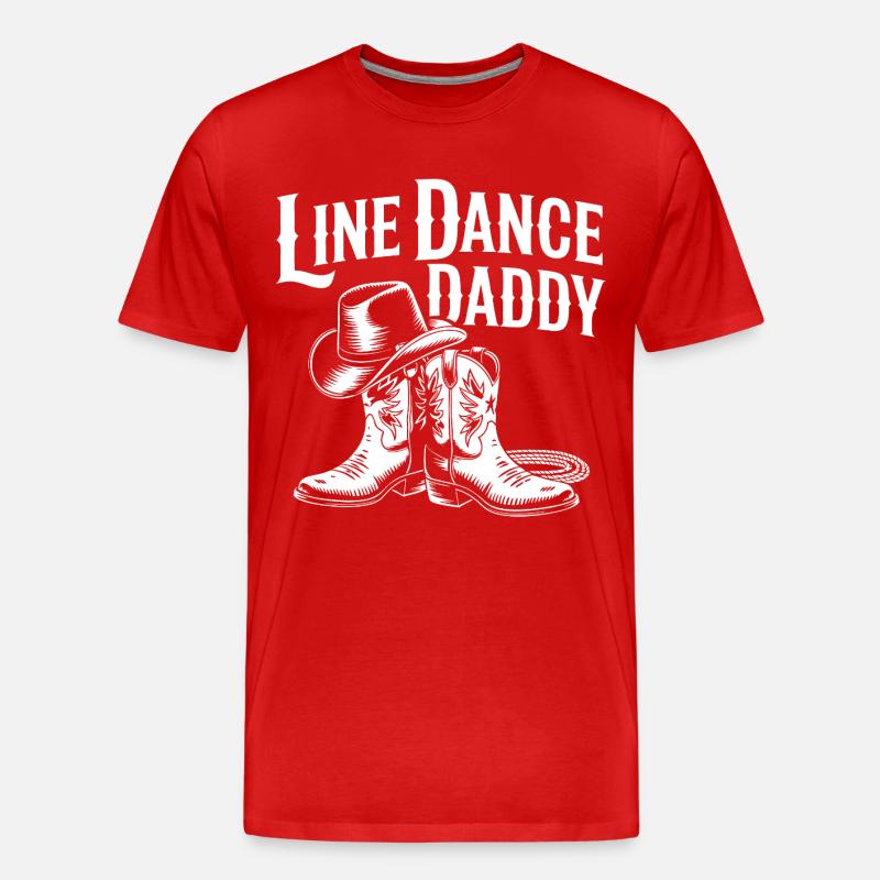 Line Dance Daddy Western Boots - Männer Premium Bio T-Shirt - Rot