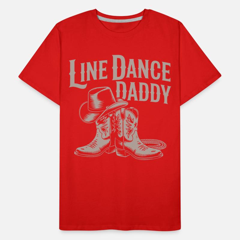 Line Dance Daddy Cowboy Boots Männer Premium Bio T-Shirt