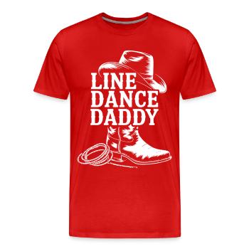 Motif de papa en ligne de cowboy - T-shirt bio Premium Homme - rouge - Devant - Damien (186cm)