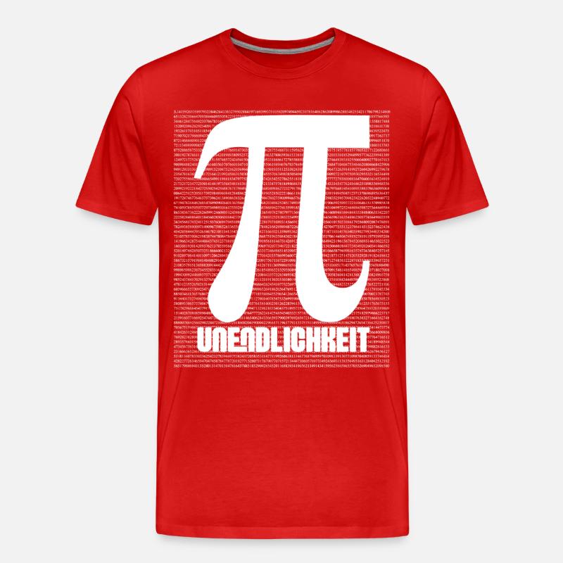 Pi Symbol Pattern Nerd - Men's Premium Organic T-Shirt - red