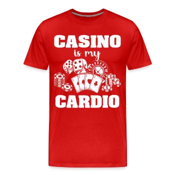 Joueurs de casino casino - T-shirt bio Premium Homme - rouge - Devant - Damien (186cm)