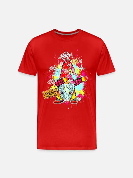 CREATIVE GNOME Dab Graffiti Artist XMas - Men's Premium Organic T-Shirt - red