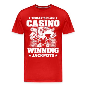 Jeu Casino Casino - T-shirt bio Premium Homme - rouge - Devant - Damien (186cm)