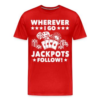 Casino Casino Players - Men's Premium Organic T-Shirt - red - Front - Damien (186cm)