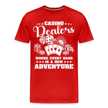 Casino Glücksspieler - Männer Premium Bio T-Shirt - Rot - Vorne - Damien (186cm)