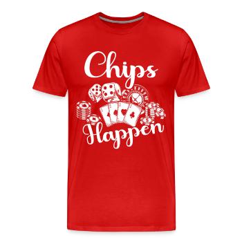 Casino Glücksspieler - Männer Premium Bio T-Shirt - Rot - Vorne - Damien (186cm)