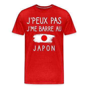 Ich kann nicht, ich bin Barre in Japan Humor Reisen - Männer Premium Bio T-Shirt - Rot - Vorne - Damien (186cm)