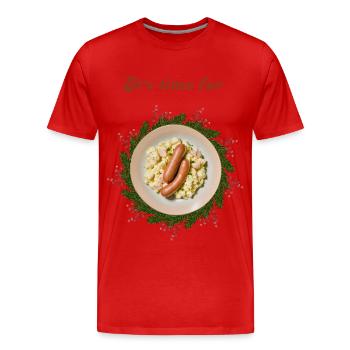 Weihnachten lustig - Weihnachtsessen - Heiligabend - Männer Premium Bio T-Shirt - Rot - Vorne - Damien (186cm)