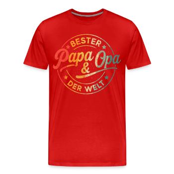 Grand-père Idées cadeaux pour la fête des pères Papa Papa Papa Fête des pères - T-shirt bio Premium Homme - rouge - Devant - Damien (186cm)