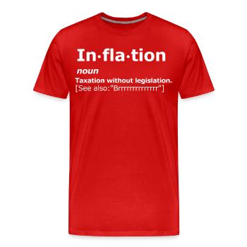 Libertarian Inflation Definition. - Men's Premium Organic T-Shirt - red - Front - Damien (186cm)