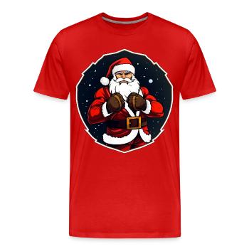 Combattant de Noël - T-shirt bio Premium Homme - rouge - Devant - Damien (186cm)
