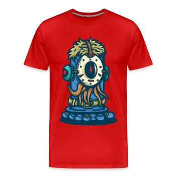 Monstre Oméga Aquatique - T-shirt bio Premium Homme - rouge - Devant - Damien (186cm)
