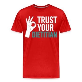 Registrierter Ernährungsberater mit Zertifizierung als Ernährungsberater (Registered Dietitian Certified Counselor) - Männer Premium Bio T-Shirt - Rot - Vorne - Damien (186cm)