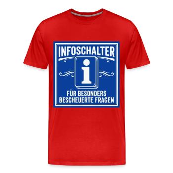Chemise du comptoir d’information : travail drôle - T-shirt bio Premium Homme - rouge - Devant - Damien (186cm)