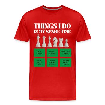 Schachzeit in der Freizeit - Männer Premium Bio T-Shirt - Rot - Vorne - Damien (186cm)