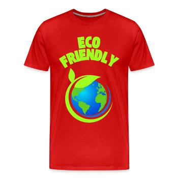 Eco Leaf Earth Graphic - Men's Premium Organic T-Shirt - red - Front - Damien (186cm)